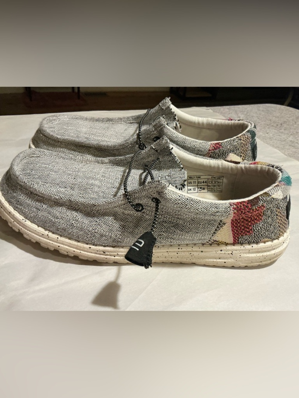 Hey Dude Wally Funk Multi- Color Woven Slip-On Loafer Mens 11 Lightweight